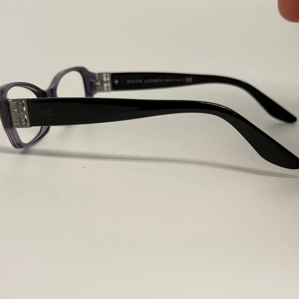 Ralph Lauren RL 6078-B Purple Black Rectangular Eyeglass Frames Italy 52-16-135